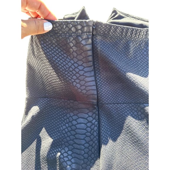 Angl Womens Medium Black Dress Shiny Snake Print Strapless Sweetheart Cocktail - Picture 4 of 7